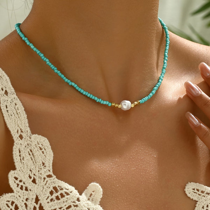 Araya - Collar De Turquesa Y Perla