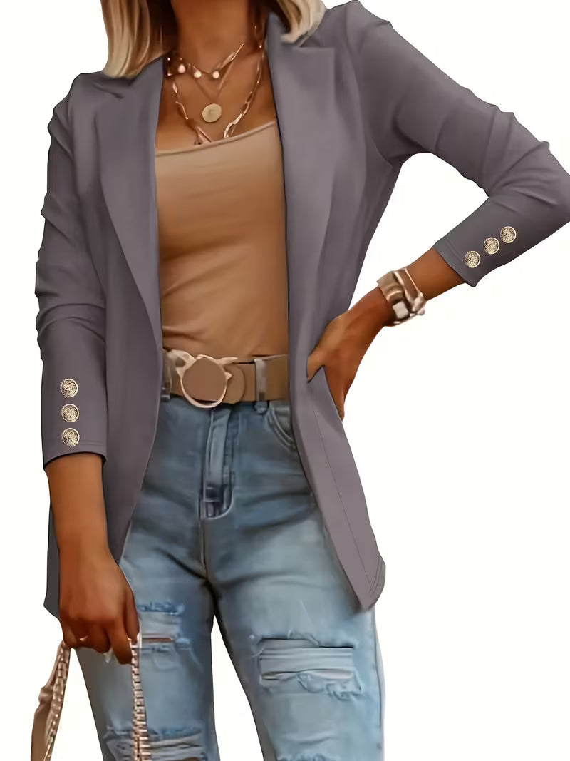 Nikia - Blazer De Manga Larga Con Botones Decorativos