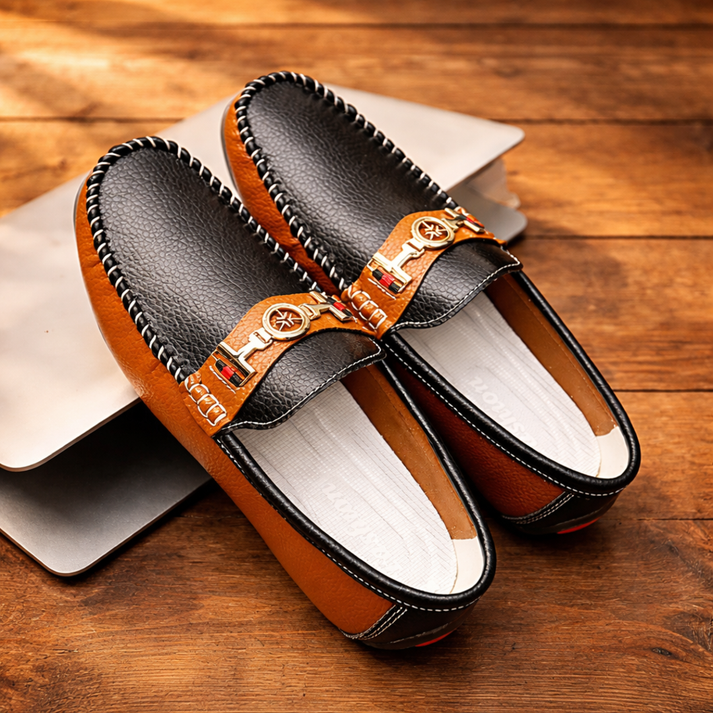 Stewart - Mocasines Modernos de Piel en Dos Tonos