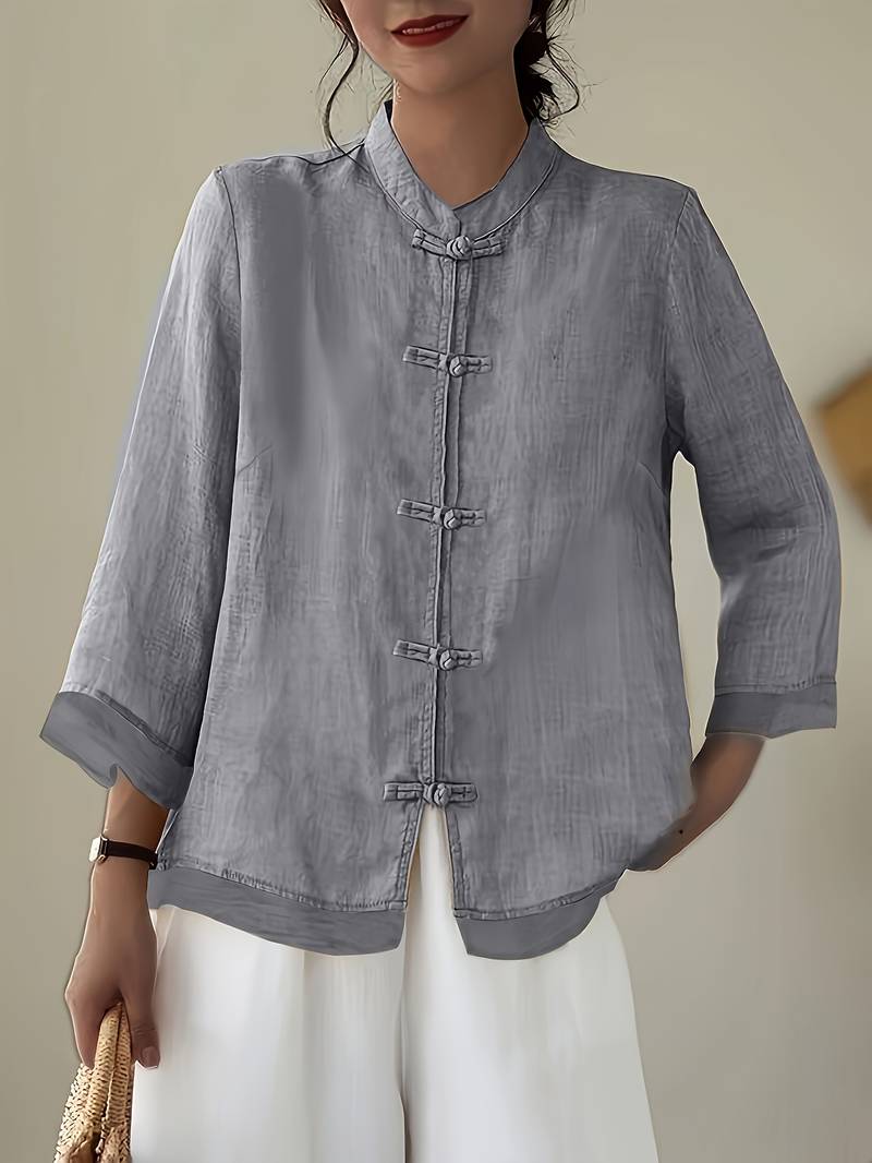 Sigal - Camisa Vintage Holgada Con Diseño de Patchwork