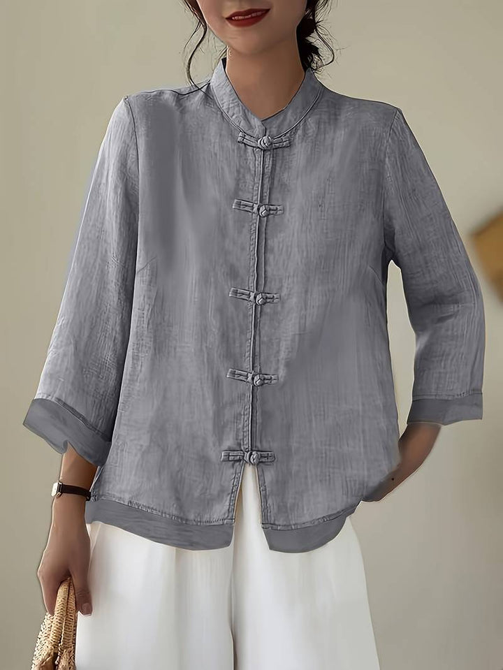 Sigal - Camisa Vintage Holgada Con Diseño de Patchwork