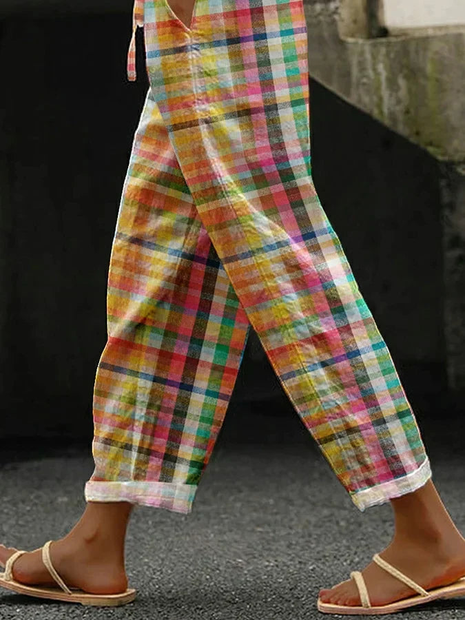 Bertilla - Pantalones Elegantes a Cuadros