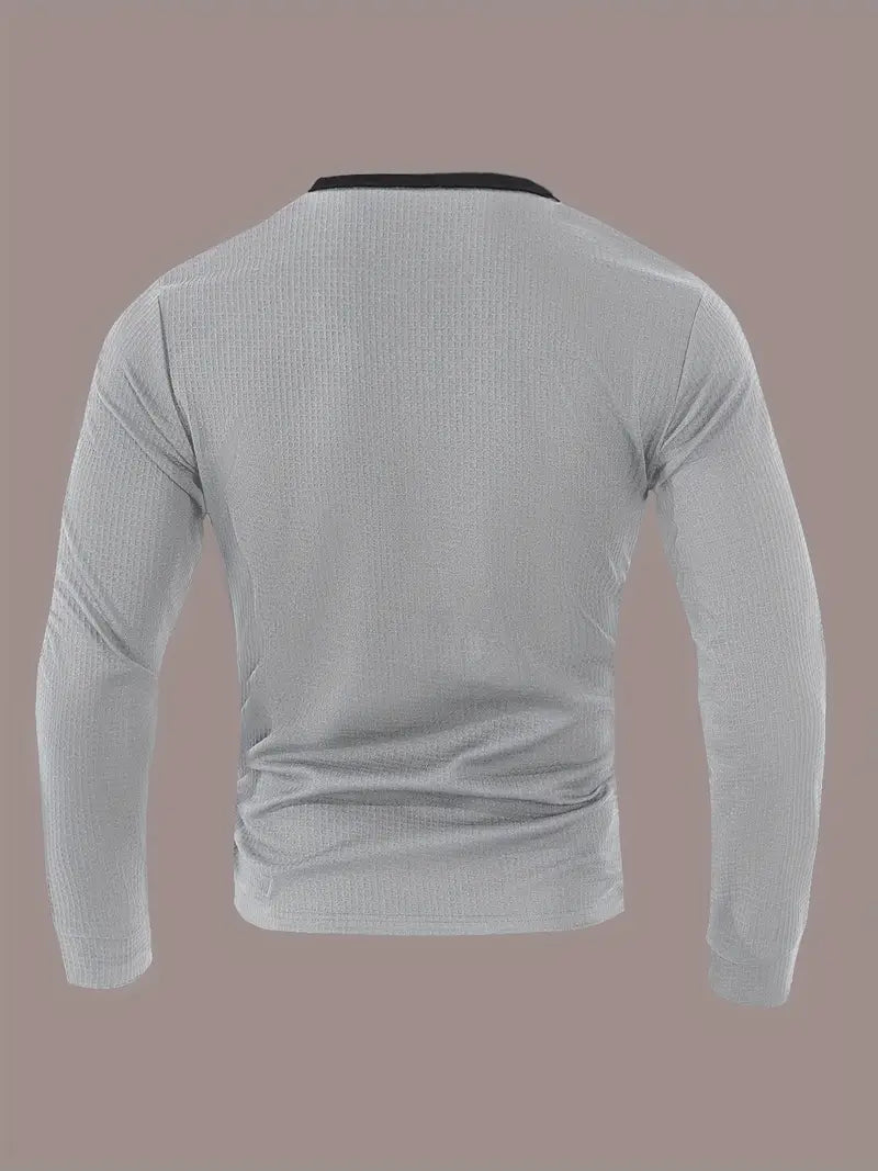 Kyran - Camisa Henley De Manga Larga Con Diseño De Gofre