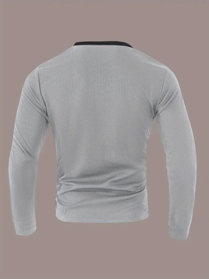 Kyran - Camisa Henley De Manga Larga Con Diseño De Gofre