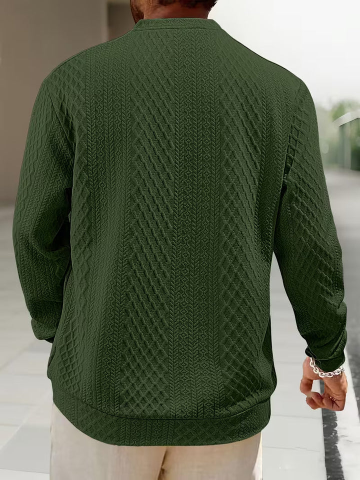 Mathew – Jersey Henley De Manga Larga Con Diseño Geométrico De Punto