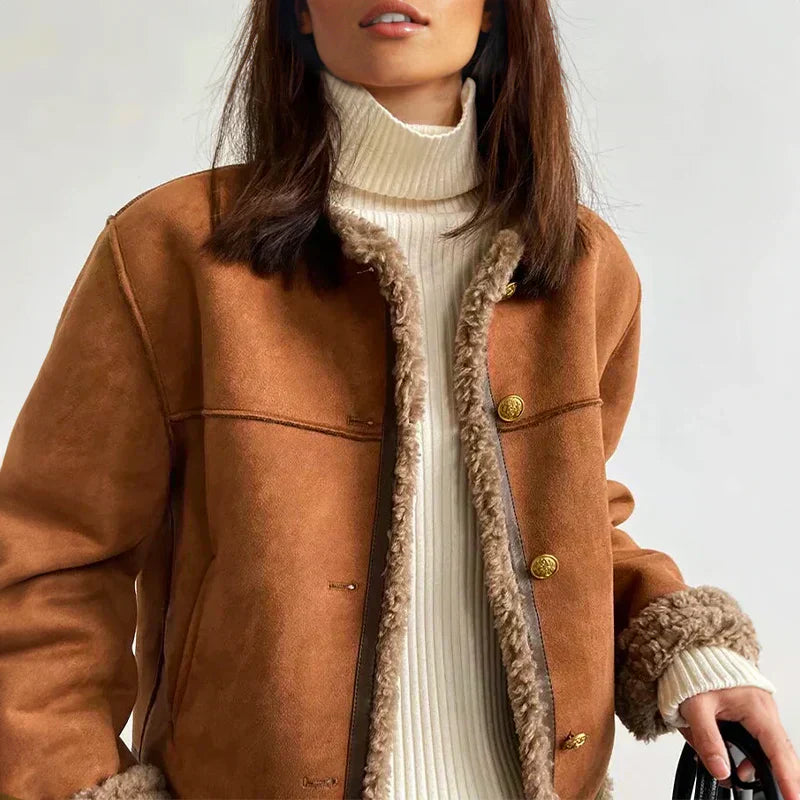 Quenita - Chaqueta De Cuero Cálida y Elegante
