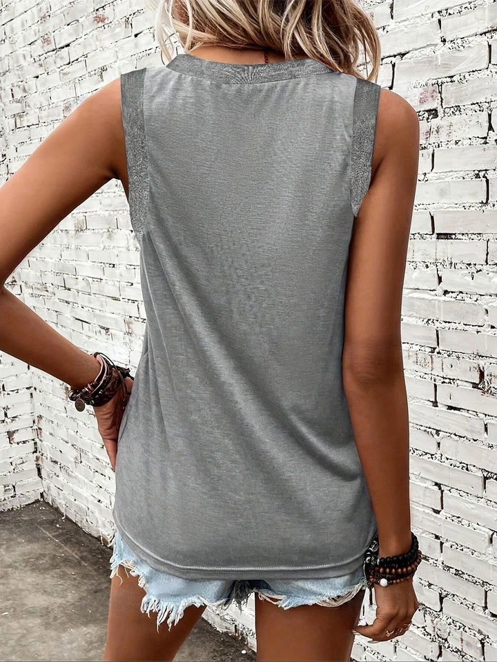 Analia - Top Transpirable Con Cuello En V Y Sin Mangas