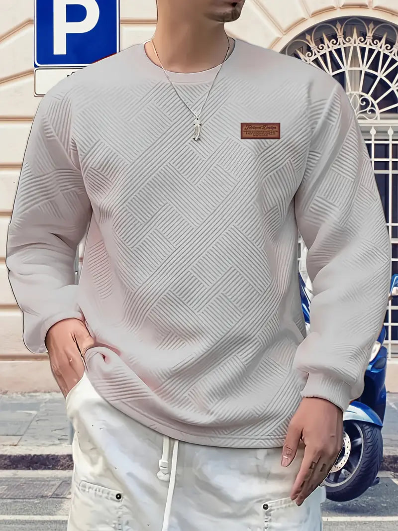 Malinga - Sudadera Informal Con Estampado Geométrico y Manga Larga