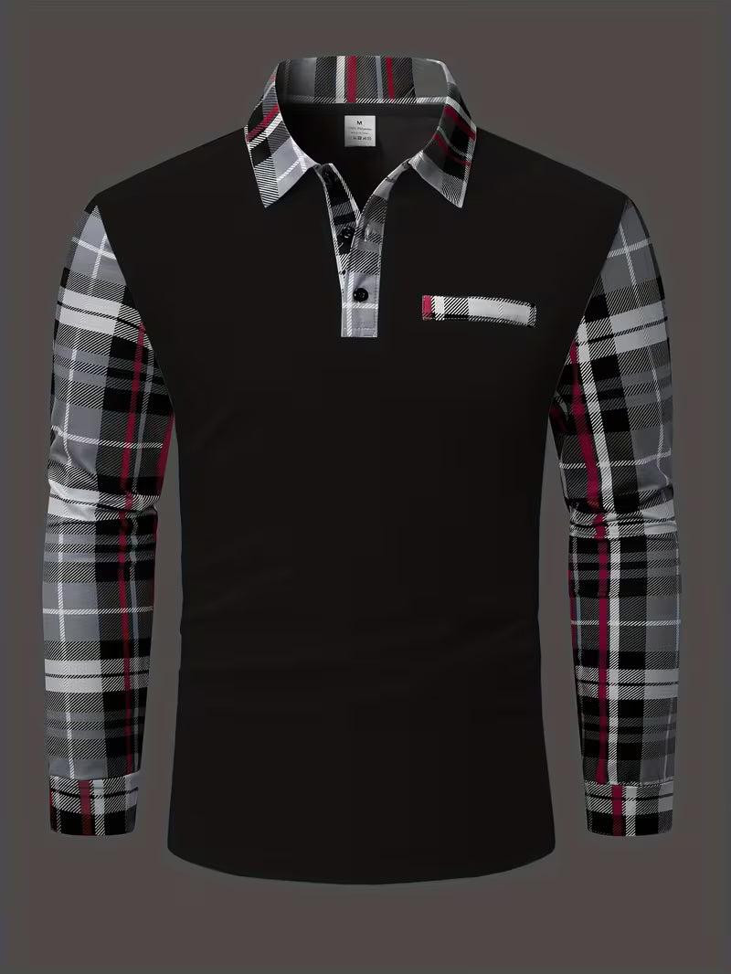 Yiannis - Camisa de manga Larga con Parche en el Pecho