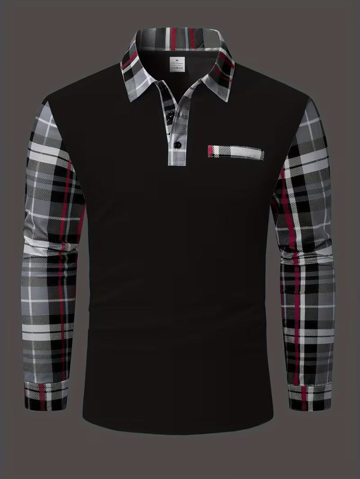 Yiannis - Camisa de manga Larga con Parche en el Pecho