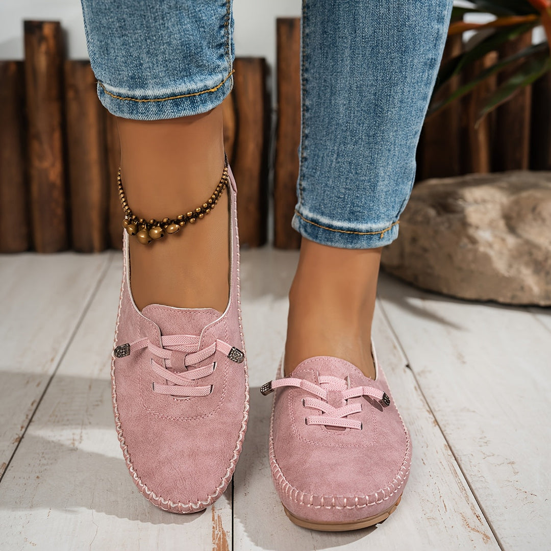 Zakiya - Cómodos Mocasines De Ante Con Cordones