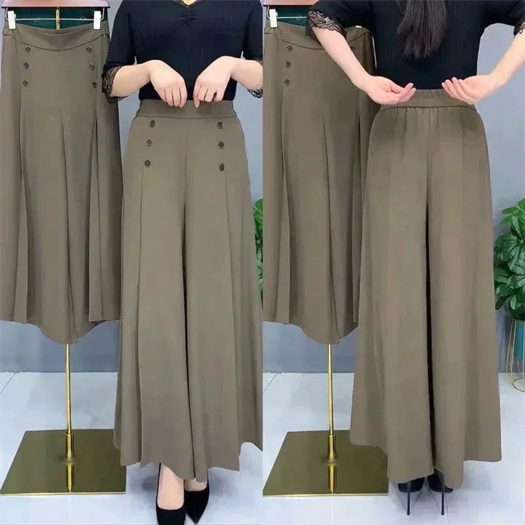Malou - Elegante Pantalón de Pata Ancha Plisado