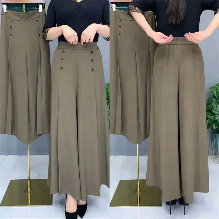 Malou - Elegante Pantalón de Pata Ancha Plisado