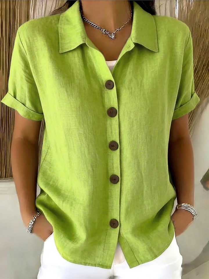 Sachini - Blusa de Manga Corta Con Botones