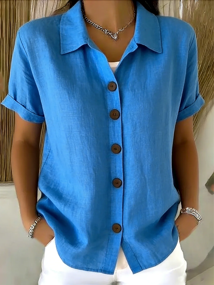 Sachini - Blusa de Manga Corta Con Botones