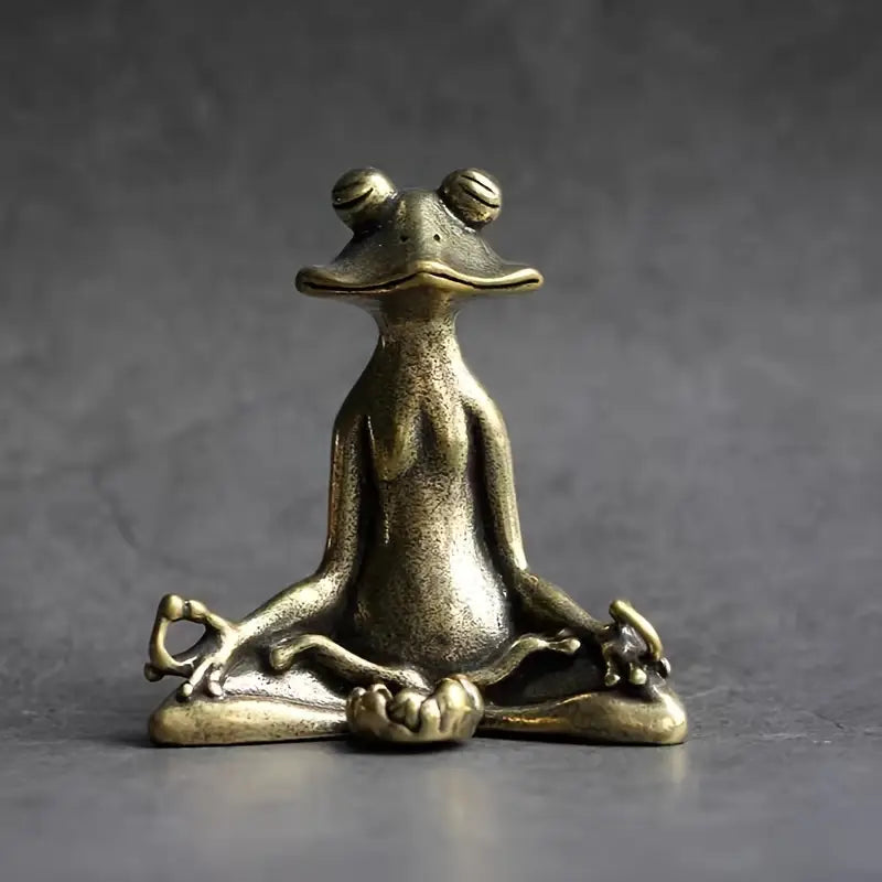 Meditoad - Elegante Portaincienso Con Forma De Rana Metálica