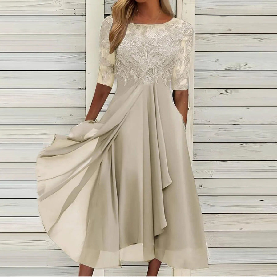 Gracia - Elegante Vestido de Encaje Hecho a Mano