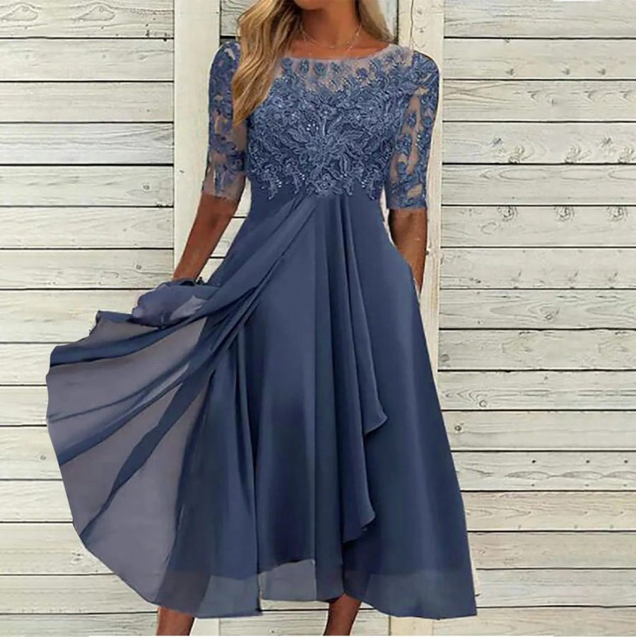 Gracia - Elegante Vestido de Encaje Hecho a Mano