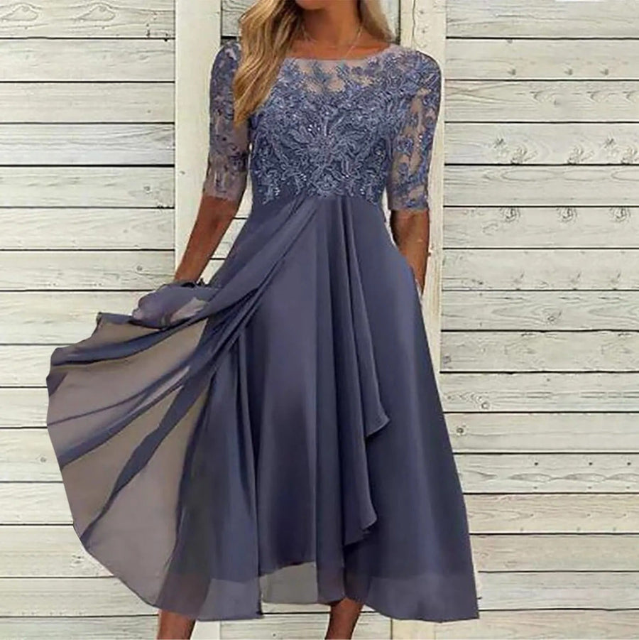 Gracia - Elegante Vestido de Encaje Hecho a Mano