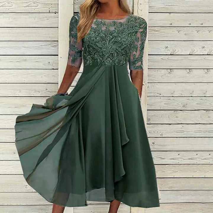 Gracia - Elegante Vestido de Encaje Hecho a Mano