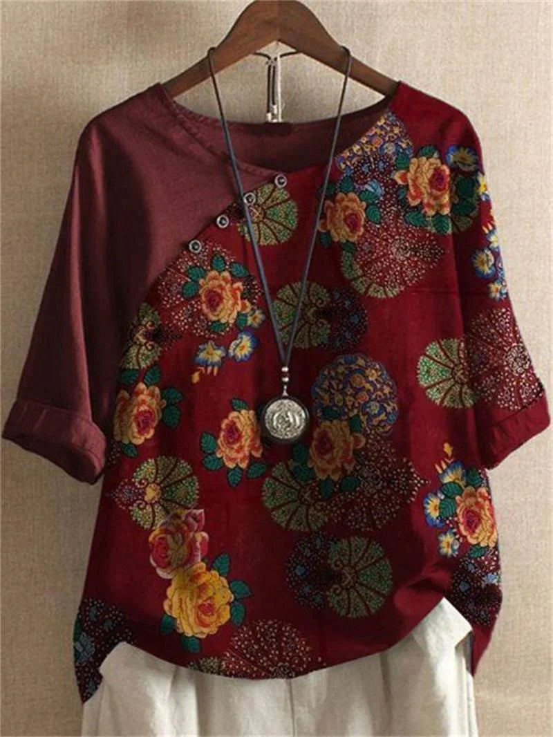 Hetty - Camisa De Manga Corta Con Botones y Estampado Floral