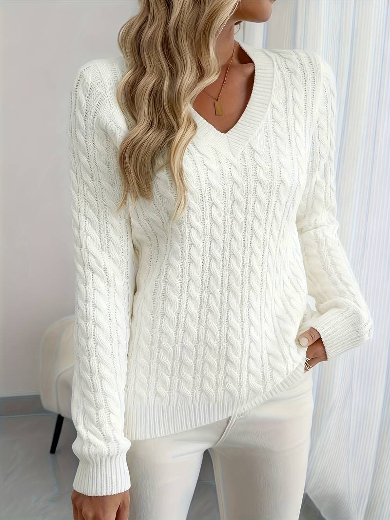 Zivah - Elegante Jersey Acanalado Con Cuello en V