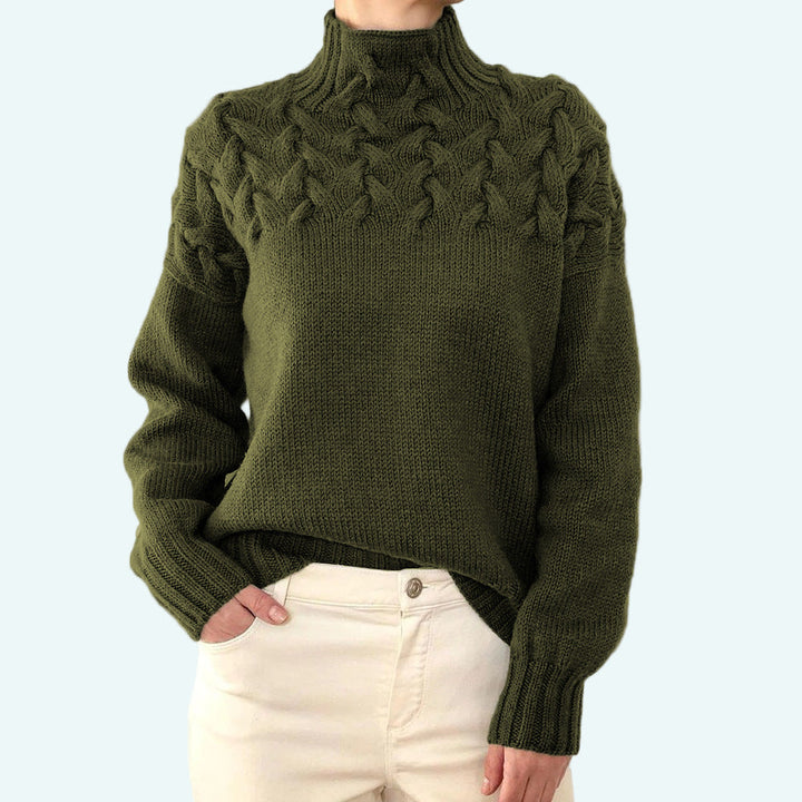 Farrah - Elegante Jersey De Cuello Alto De Punto