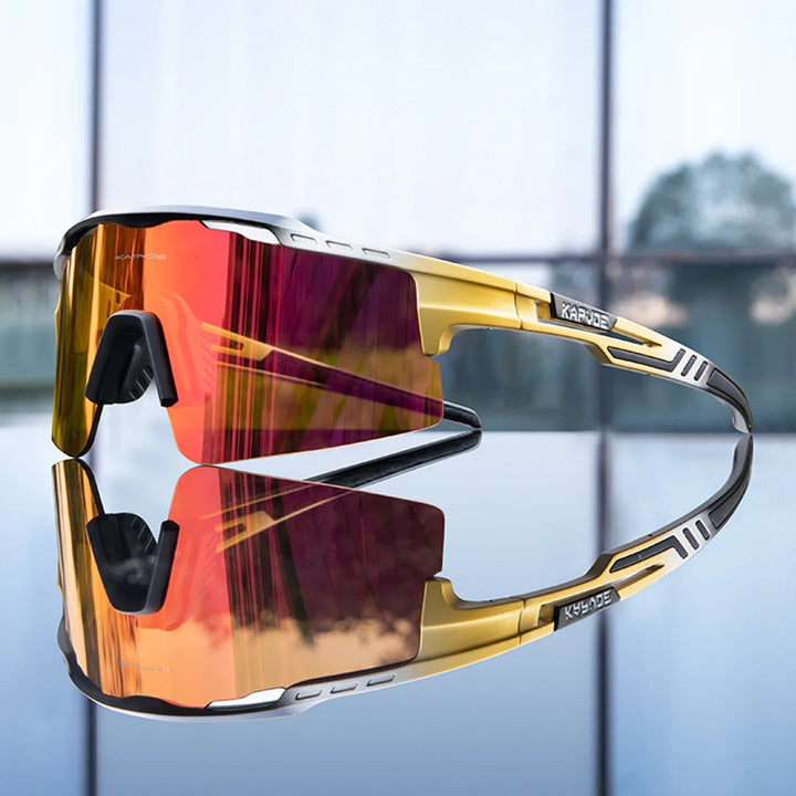 Aerovex - Gafas De Sol De Ciclismo Envolventes Con Cristales Espejados