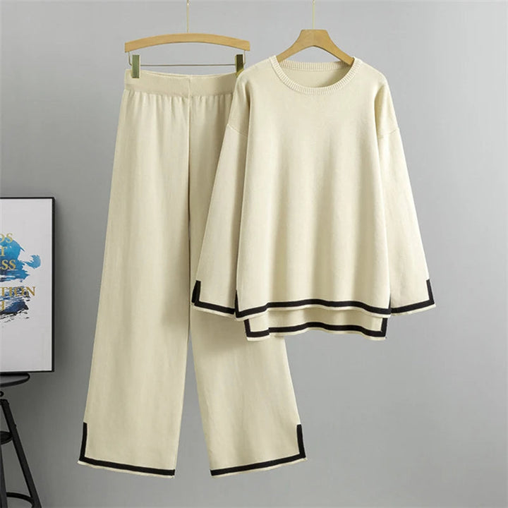 Farida - Conjunto de Jersey de Manga Larga y Pantalón Ancho