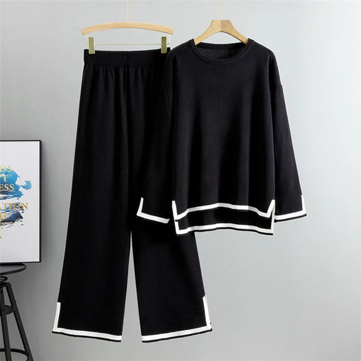 Farida - Conjunto de Jersey de Manga Larga y Pantalón Ancho