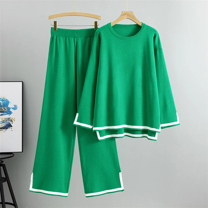 Farida - Conjunto de Jersey de Manga Larga y Pantalón Ancho