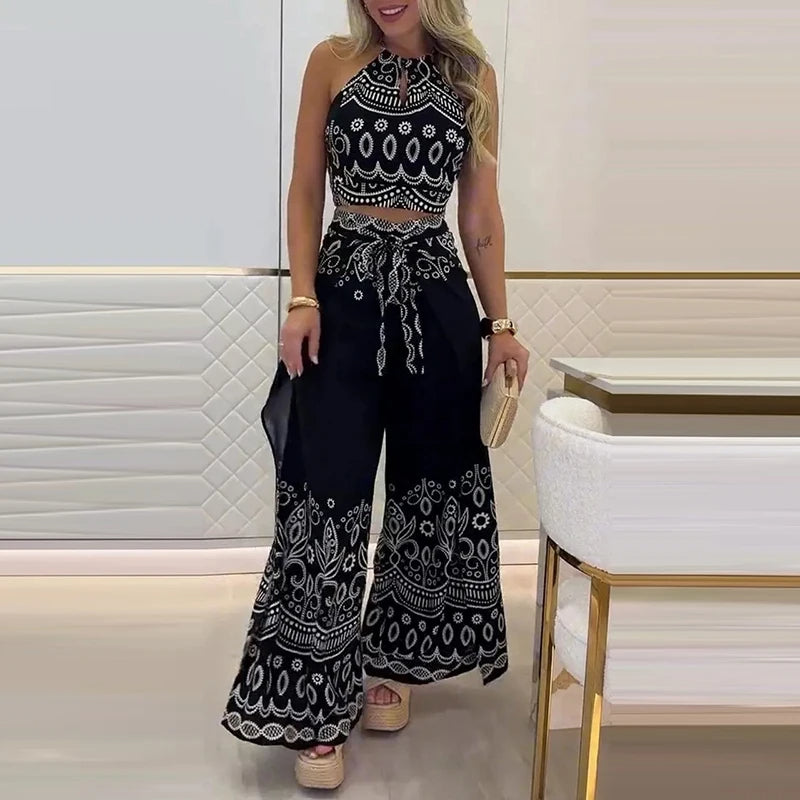 Gulshat - Elegante Conjunto De Pantalones Con Estampado