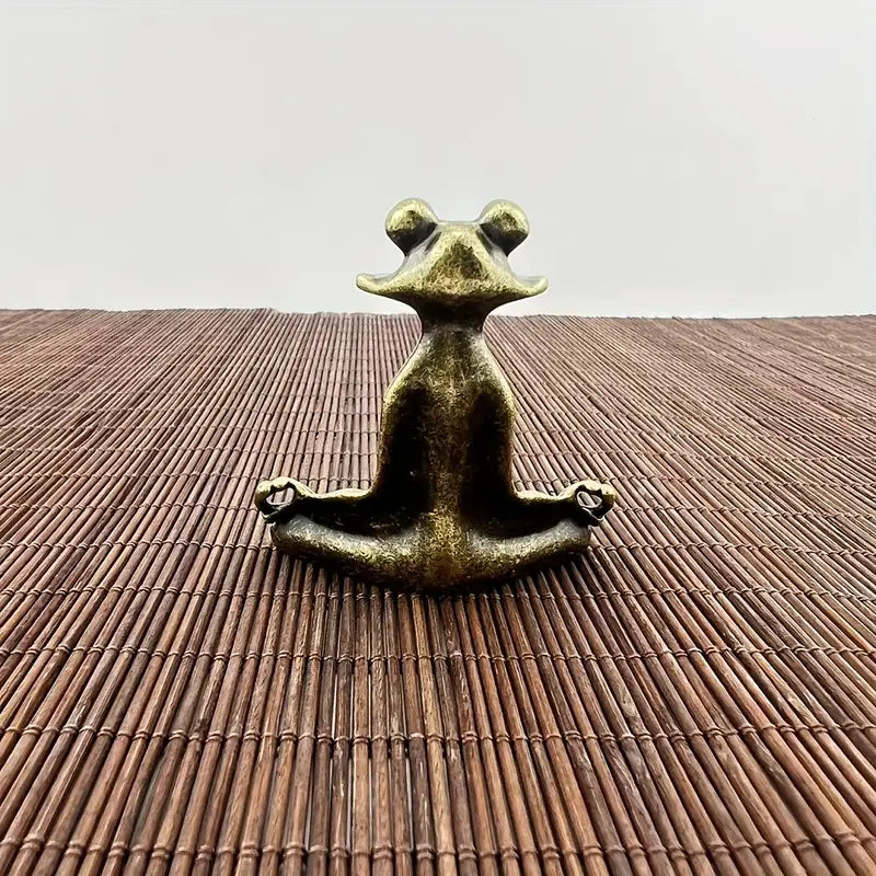 Meditoad - Elegante Portaincienso Con Forma De Rana Metálica