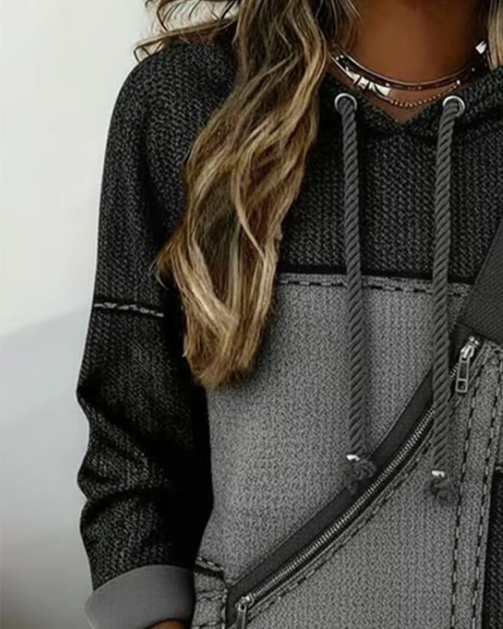 Eija - Sudadera Con Capucha Elegante En Bloques De color