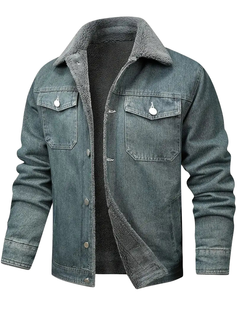 Geoffroy - Chaqueta Vaquera Vintage Con Forro Polar