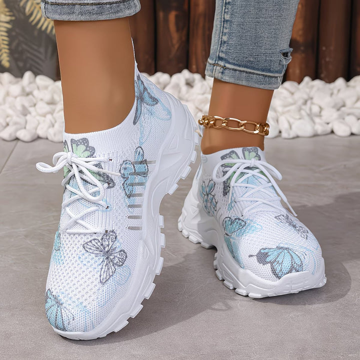 Destinee - Estampado De Mariposas Zapatillas Con Cordones