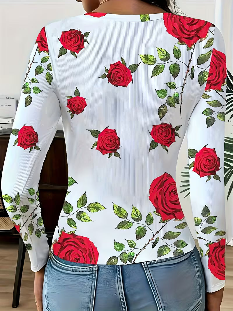 Rabiye - Top Con Estampado Floral Y Cuello Cuadrado