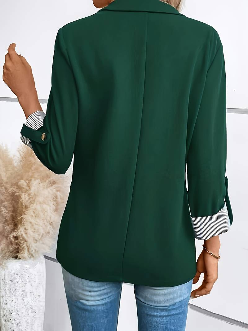 Galiah - Elegante Blazer Cruzado Con Cuello Con Solapa