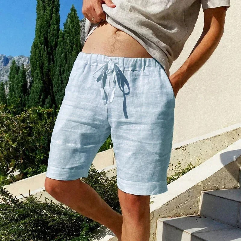 Gilchrist - Pantalones Cortos De Algodón y Lino Transpirables