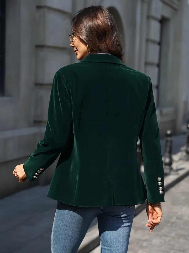 Elīna - Blazer De Terciopelo a La Moda