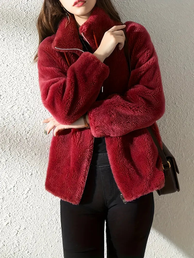 Maliza - Elegante Chaqueta De Lana Peluda