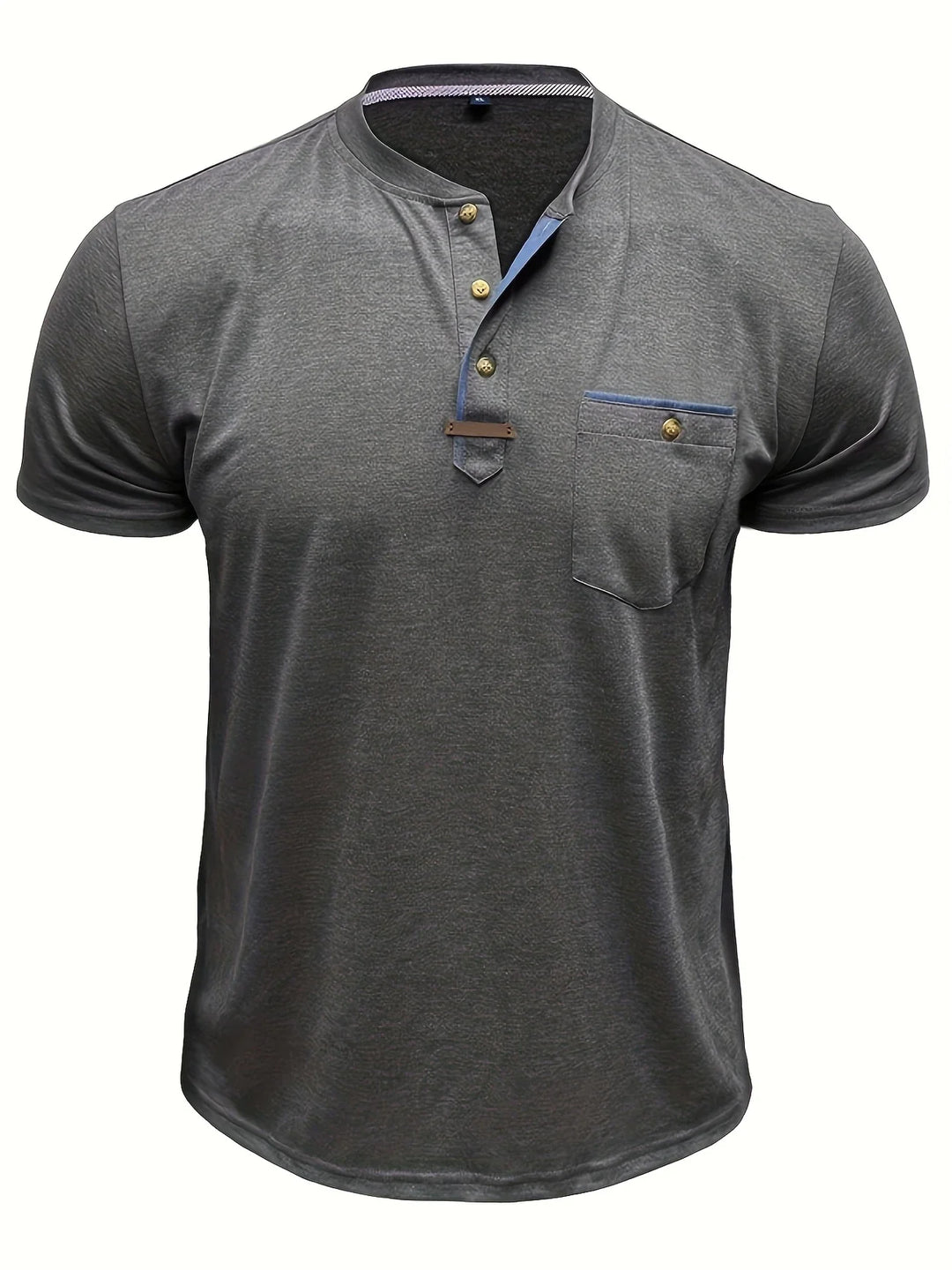 Saxon - Camiseta Elegante De Cuello Redondo Con Bolsillo