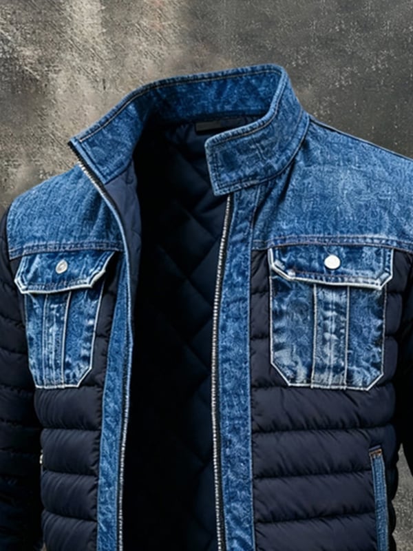 Upamecano - Chaqueta Vintage De Denim Con Parches Para Actividades al Aire Libre