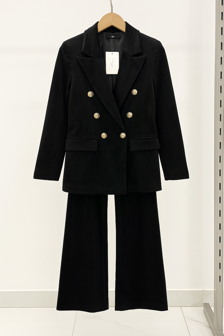 Dimitra - Conjunto De Blazer Cruzado De Terciopelo