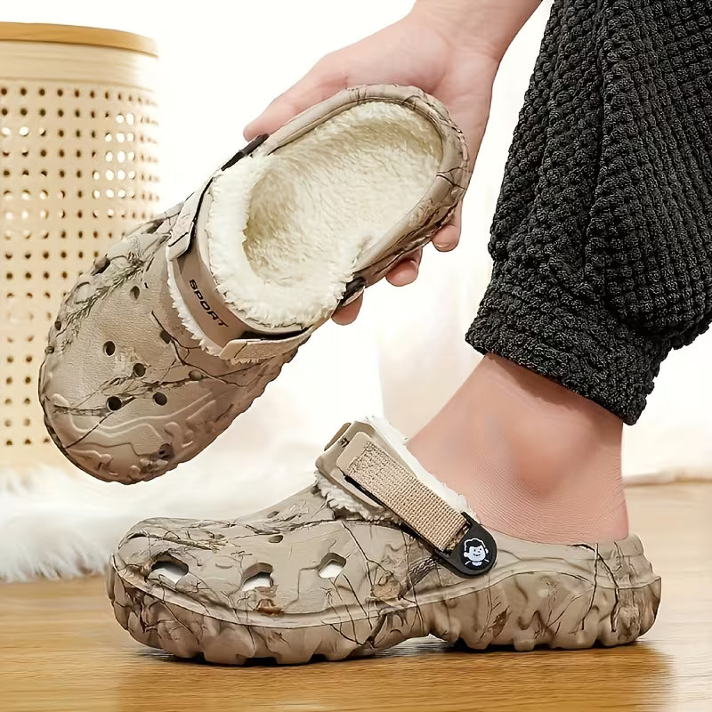 Sjoukje - Zuecos de Camuflaje Con Forro Plar y Correas Ajustables