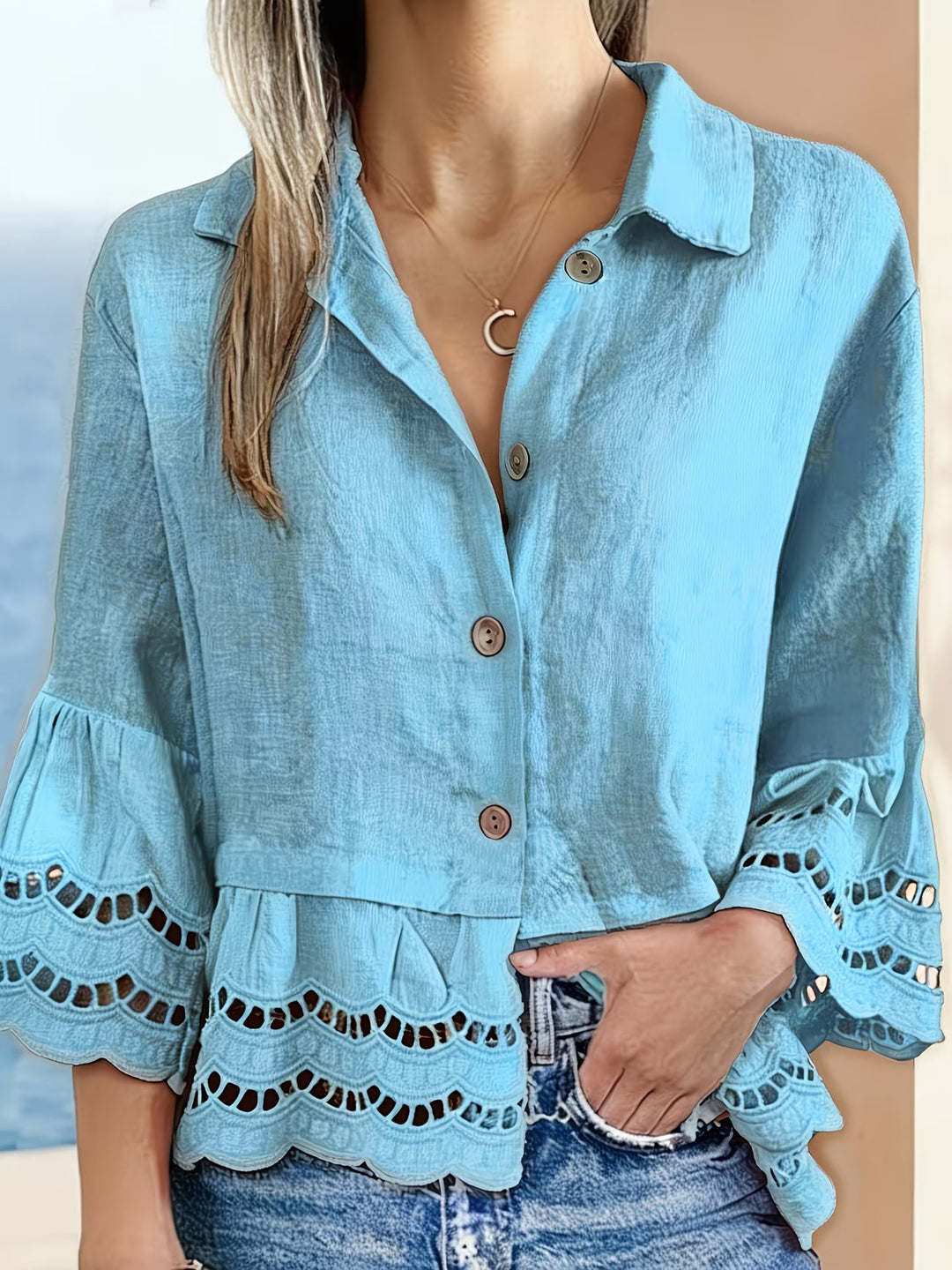 Solenn - Elegante Blusa Con Botones