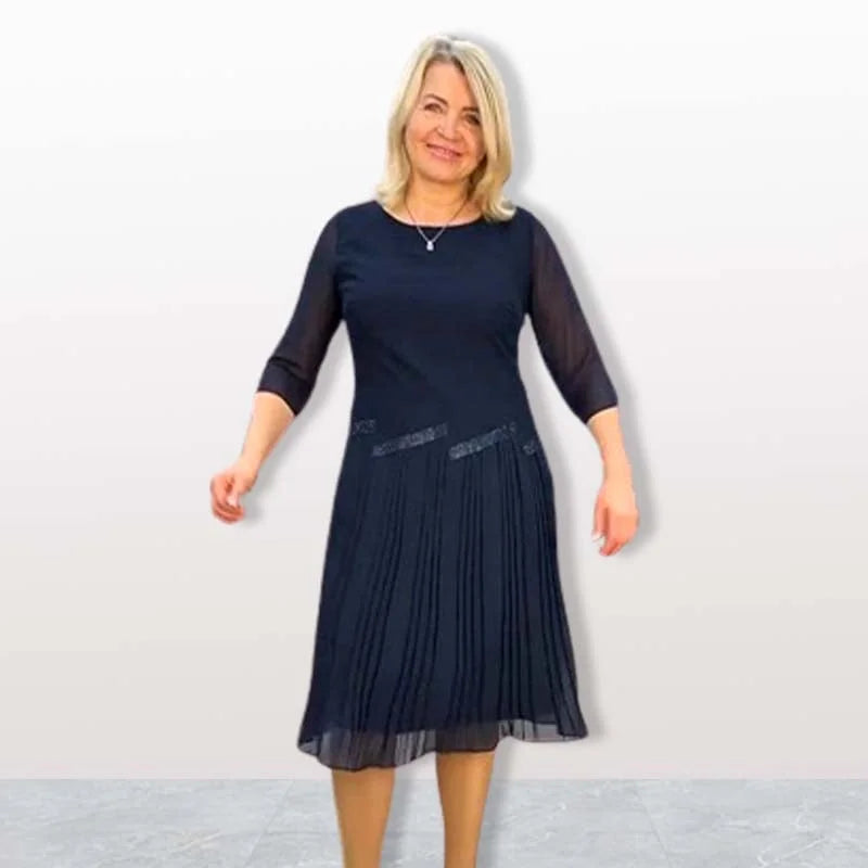 Kiernan - Elegante Vestido Midi Con Cuello Redondo