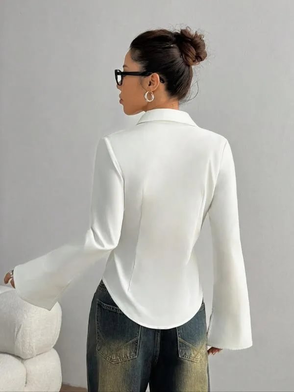 Ellera - Camisa Informal De Manga Larga Y Corte Entallado