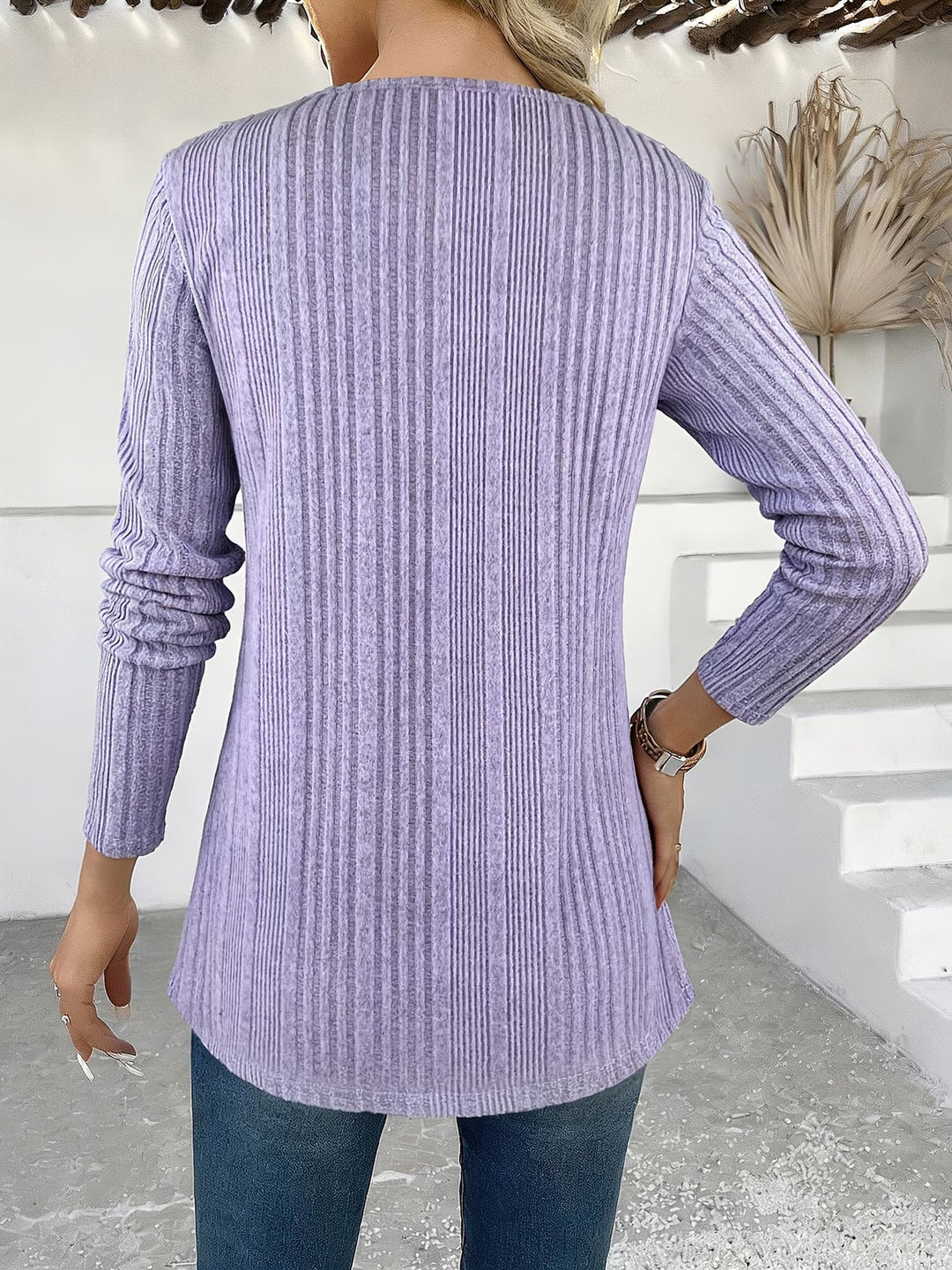 Lizeth - Camiseta De Manga Larga Y Cuello Redondo