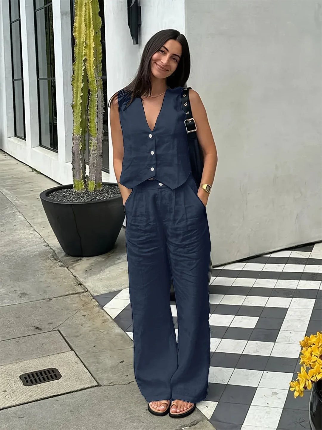 Jorja - Elegante Conjunto De Dos Pezas Sin Mangas
